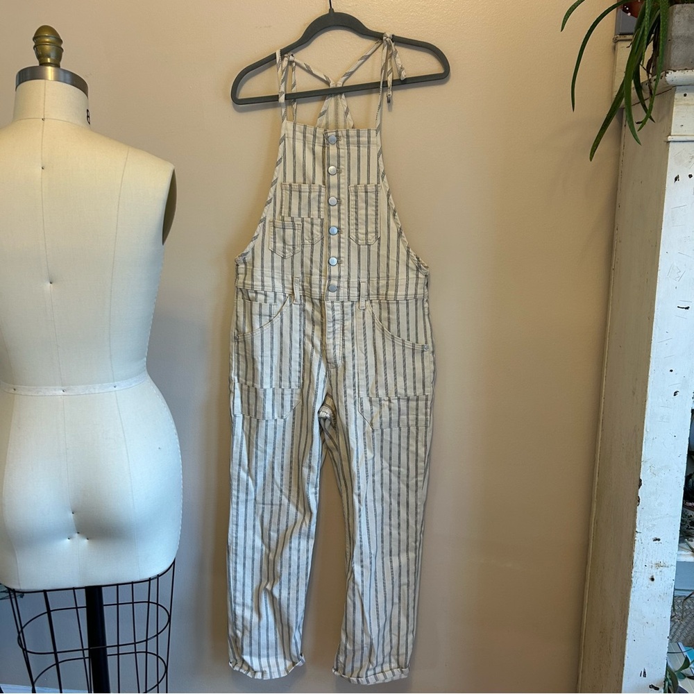 Pilcro Railroad Stripe Overalls - Picture 5 of 11